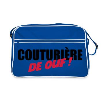 Couturière de ouf - Sac Retro - bleu/blanc - Devant