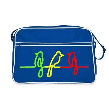 Three little birds Reggae Rasta Jamaica Bird - Retro Bag - blue/white - Front
