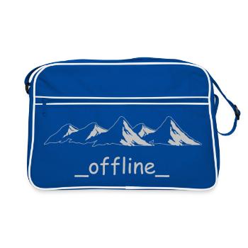 Bergsilhouette offline, Bergmotiv, offline - Retro Tasche - Blau/Weiß - Vorne