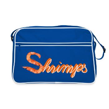 two shrimps or shrimps as funny typography - Retro Bag - blue/white - Front