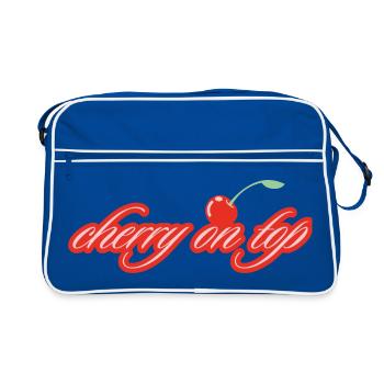 Cherry On Top  - Retro Tasche - Blau/Weiß - Vorne