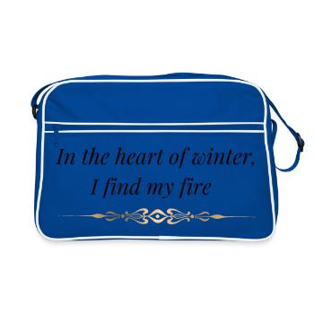 Winter Strength Gift | In the heart of winter I... - Retro Bag - blue/white - Front