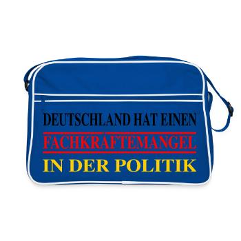 Penurie de travailleurs qualifiés en politique - Sac Retro - bleu/blanc - Devant