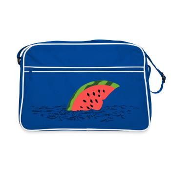 Melon Fin – Cute Shark on the Way - Retro Bag - blue/white - Front