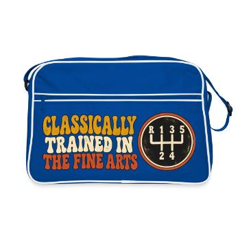 Klassisch geschaltet - Retro Tasche - Blau/Weiß - Vorne