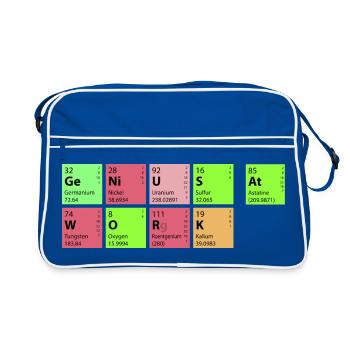 genius at work - Retro Tasche - Blau/Weiß - Vorne
