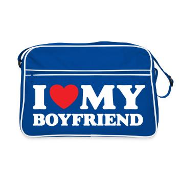 J’aime mon petit ami - Sac Retro - bleu/blanc - Devant