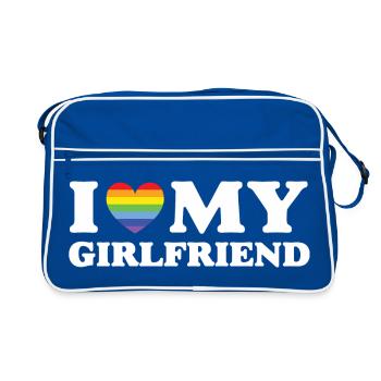 J’aime ma copine - LGBTQ - Sac Retro - bleu/blanc - Devant