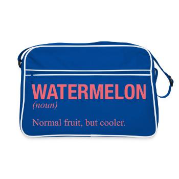 WATERMELON Wassermelone - Retro Tasche - Blau/Weiß - Vorne