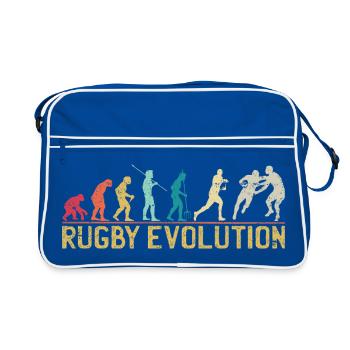 Rugby Evolution Silhouette Design - Retro Tasche - Blau/Weiß - Vorne
