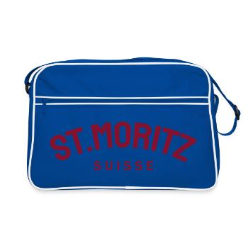 St. Moritz - Suisse - Switzerland - Swiss - Retro Bag - blue/white - Front