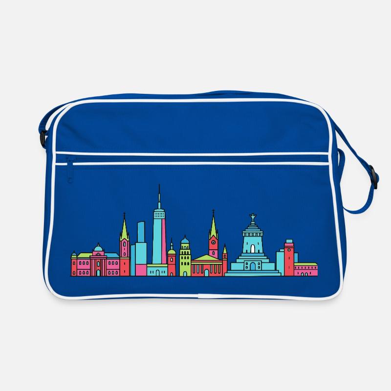Leipzig City Skyline Monument Modern Line Art Retro Bag