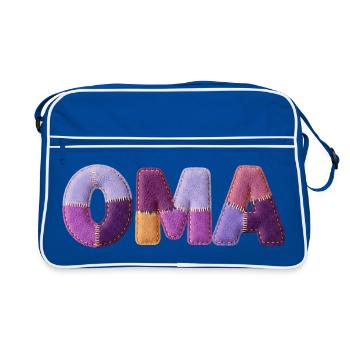 Granny Patchwork Letters Top Trend - Retro Bag - blue/white - Front