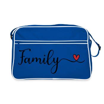 Cœur de famille - Sac Retro - bleu/blanc - Devant