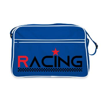Racing Star - Race Driver - Car Auto Bike - Retro Bag - blue/white - Front