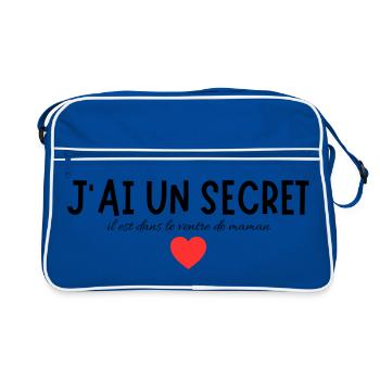 Geheime Botschaft mit einem liebevollen Symbol - Retro Tasche - Blau/Weiß - Vorne