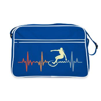Surfer Mädchen Retro Herzklopfen - Retro Tasche - Blau/Weiß - Vorne