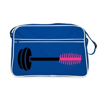 Neon Pink Hair Comb Icon - Retro Bag - blue/white - Front