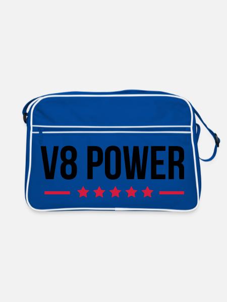 V8 Power - Sac Retro - bleu/blanc - Devant
