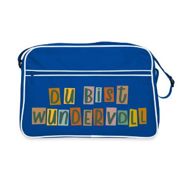 Tu es merveilleuse - Sac Retro - bleu/blanc - Devant
