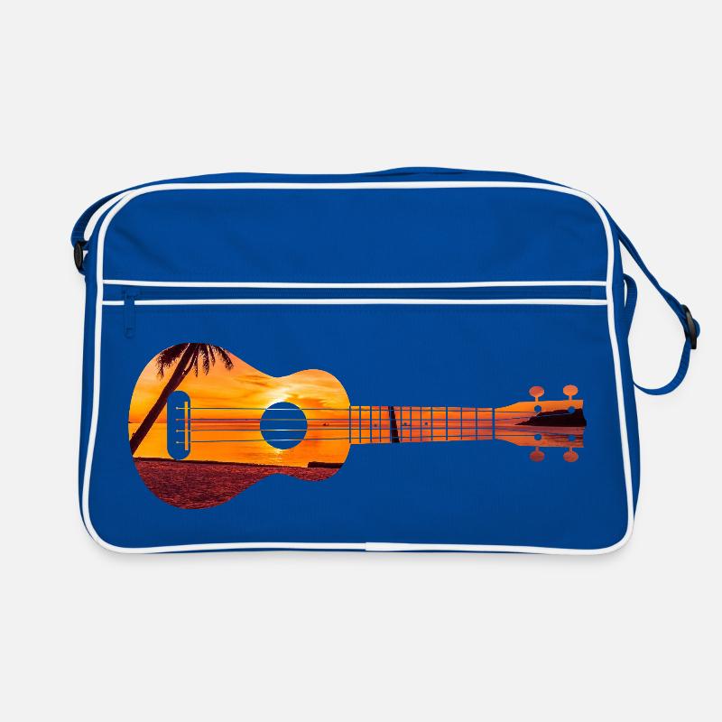 Hawaiian Ukulele Uke Beach Sunset Retro Tasche