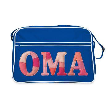 Cadeau OMA Cozy Patchwork - Sac Retro - bleu/blanc - Devant