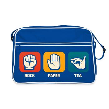 Rock Paper Tea Funny Tea Drinker Tea - Retro Bag - blue/white - Front