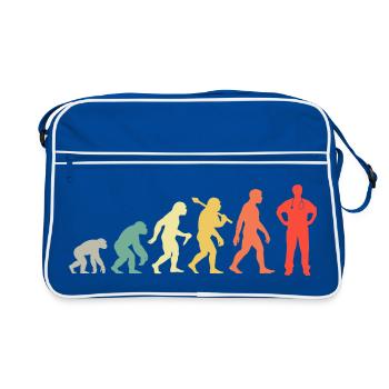 Arzt Evolution Doktor Für Assistenzärzte Mediziner - Retro Tasche - Blau/Weiß - Vorne