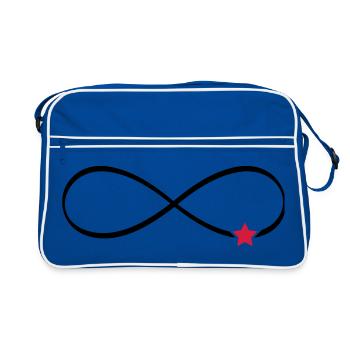Star infinity symbol infinity sign - Retro Bag - blue/white - Front