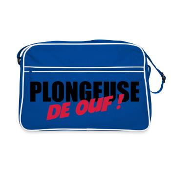 Plongeuse de ouf ! - Sac Retro - bleu/blanc - Devant