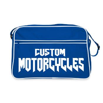 Custom Motorcycles Chopper Biker - Retro Bag - blue/white - Front