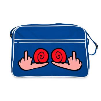 escargot majeur insulte branleur baise toi - Sac Retro - bleu/blanc - Devant