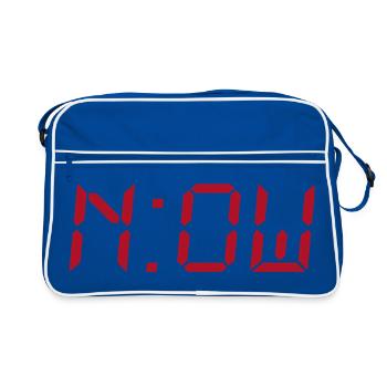 NOW – Typography Design without Background - Retro Bag - blue/white - Front