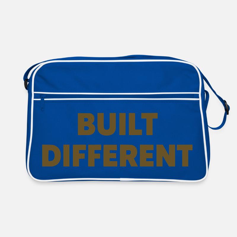 Built Different Spruch Statement Typografie Retro Tasche