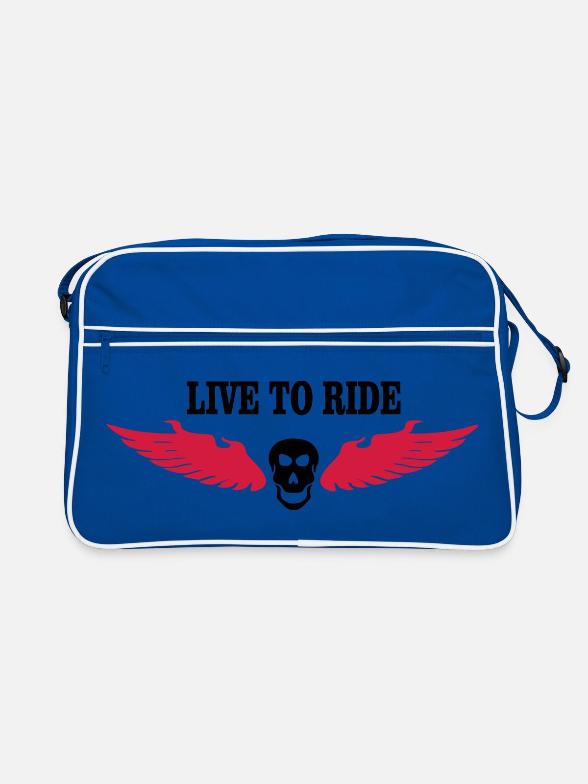 biker - Retro Bag - blue/white - Front