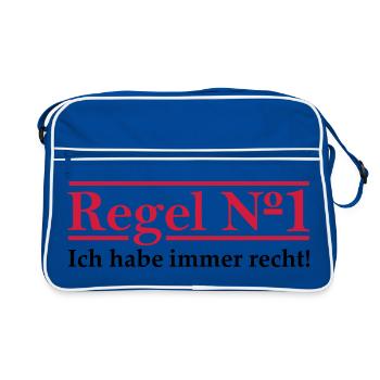 Rule # 1 I'm always right. - Retro Bag - blue/white - Front