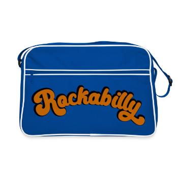 Rockabilly Retro Design in Vintage Art - Retro Tasche - Blau/Weiß - Vorne