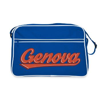 Genova Retro Lettering Logo - Retro Bag - blue/white - Front