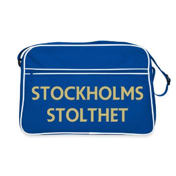 Stockholmer Stolz - Retro Tasche - Blau/Weiß - Vorne