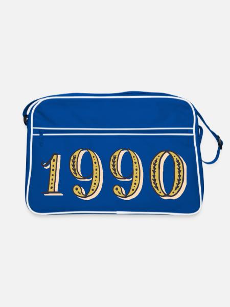 Geburtstagsgeschenk 1990 Vintage 1990 - Retro Tasche - Blau/Weiß - Vorne