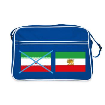 Zerschlagene Iran-Flaggen - Retro Tasche - Blau/Weiß - Vorne