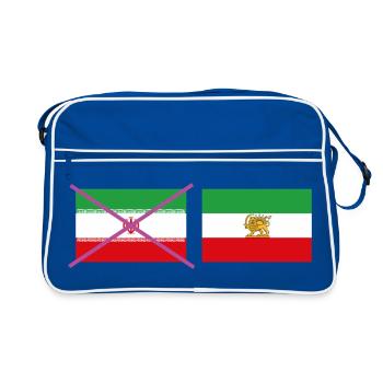 Drapeau traversant l’Iran – arrêt croisé graphique - Sac Retro - bleu/blanc - Devant