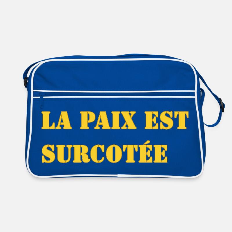 LA PAIX EST SURCOTÉE - Sac Retro - bleu/blanc