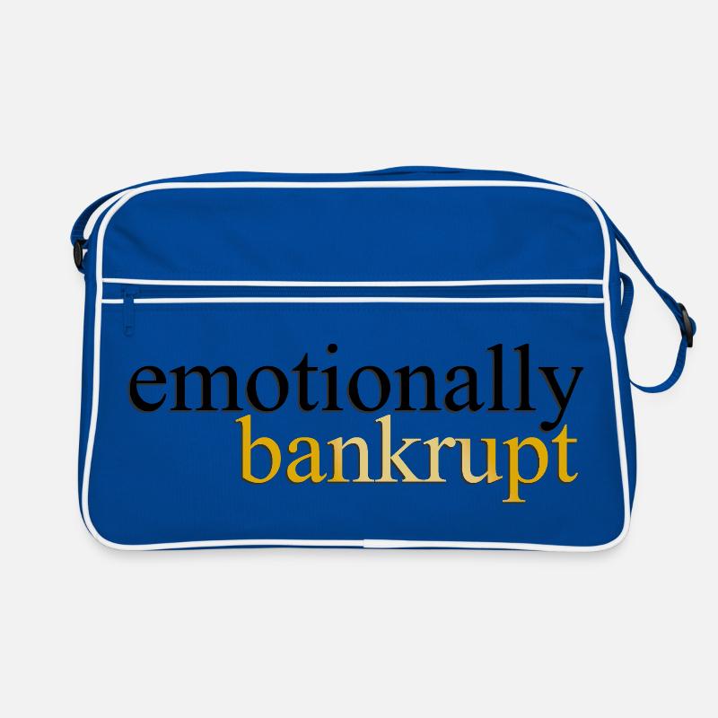 Emotionally Bankrupt Luxury Statement Shirt - Retro Tasche - Blau/Weiß
