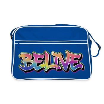 CRÉEZ LE GRAFFITI ARC-EN-CIEL - Sac Retro - bleu/blanc - Devant