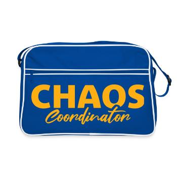 Chaos Coordinator Funny Title Parents Teacher Logo - Retro Bag - blue/white - Front