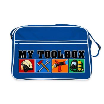 Ma boîte à outils pour les pompiers - Sac Retro - bleu/blanc - Devant