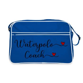 Waterpolo Coach with a Heart Design - Retro Bag - blue/white - Front