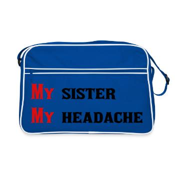 My sister nice quote - Retro Bag - blue/white - Front