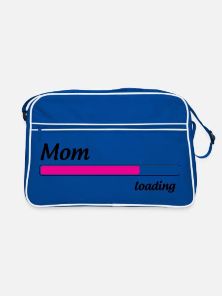 Maman loading... Please Wait - Future Mère - Sac Retro - bleu/blanc - Devant